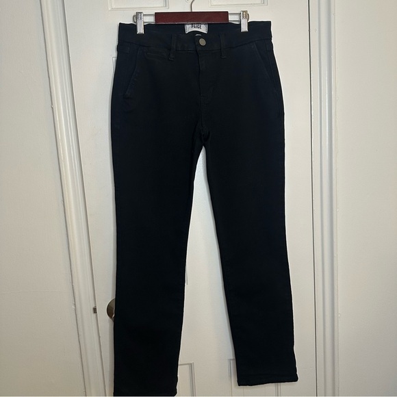 PAIGE Denim - Paige Rianne Black High Waisted Chinos Pants Jeans Size 26 Straight Leg Office